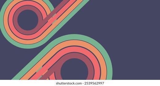 Fundo geométrico retrô abstrato com linhas diagonais e formas. Ilustração vetorial