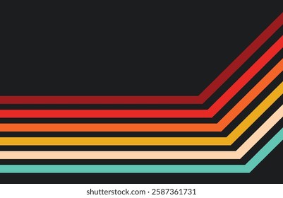 Abstract geometric retro background with diagonal lines and shapes. Vector illustration