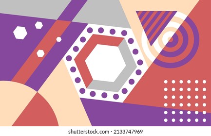 Abstract Geometric Retro Background, Neo Memphis Style