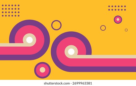 Abstrakter geometrischer Retro-Hintergrund mit runden und geraden Designelementen. Retro-Design perfekt für Banner und Poster-Design