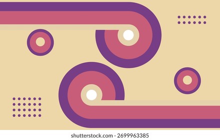 Fundo geométrico retro abstrato com elementos de design redondos e de linhas. design retro perfeito para design de banner e cartaz