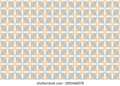 Abstrakter geometrischer Retrohintergrund. Nahtloses Muster mit symmetrischen Zellen aus Rhombus und Streifen.