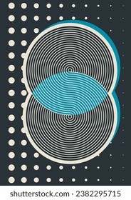 Abstract Geometric Retro Colors Circle Background Poster