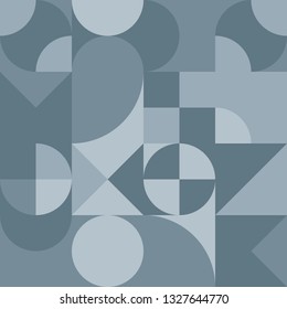 Abstract geometric retro design. Vector seamless pattern in grey shades.