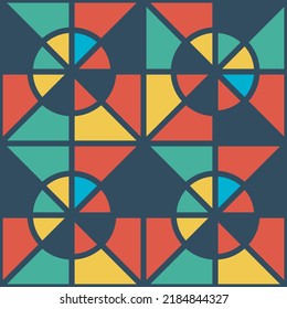 Abstract geometric retro design. vector seamless pattern