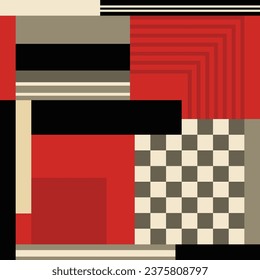 abstract geometric retro scarf design 081