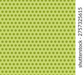 Abstract geometric retro seamless pattern with green polka dots on a green background, ideal for wallpaper, textile, fabric, packaging, fashion and decorative surfaces. Vector pattern
