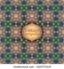 Abstract geometric retro seamless pattern. Vector background