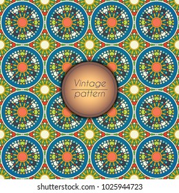 Abstract geometric retro seamless pattern. Vector background