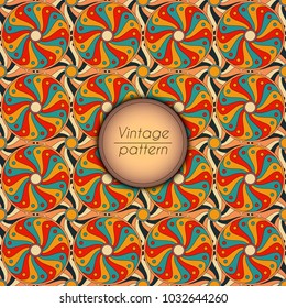 Abstract geometric retro seamless pattern. Vector background