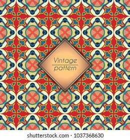 Abstract geometric retro seamless pattern. Vector background