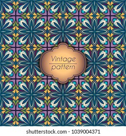 Abstract geometric retro seamless pattern. Vector background