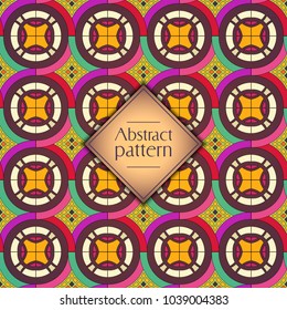 Abstract geometric retro seamless pattern. Vector background