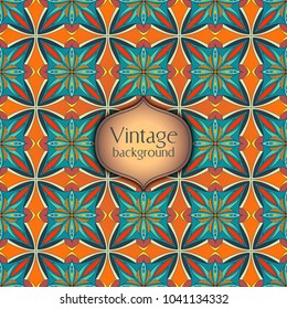 Abstract geometric retro seamless pattern. Vector background