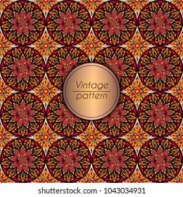 Abstract geometric retro seamless pattern. Vector background