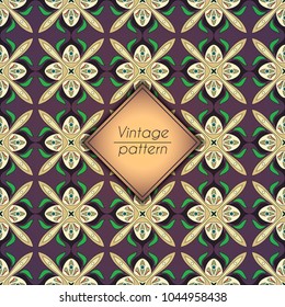 Abstract geometric retro seamless pattern. Vector background