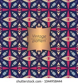 Abstract geometric retro seamless pattern. Vector background