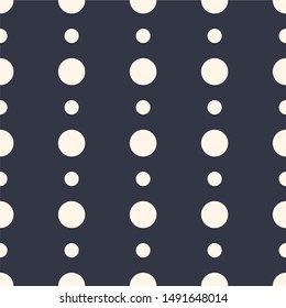Abstract geometric retro seamless polka dot on black background . Vector pattern