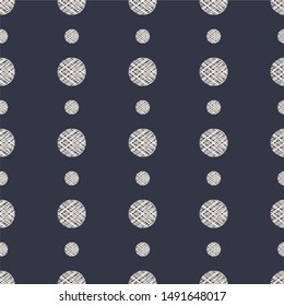 Abstract geometric retro seamless polka dot on black background . Vector pattern