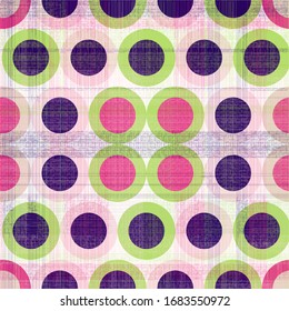 Abstract geometric retro seamless polka dot on beige background . Vector pattern