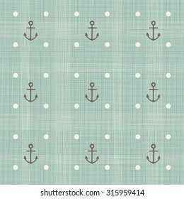 abstract geometric retro seamless polka dot background with anchors