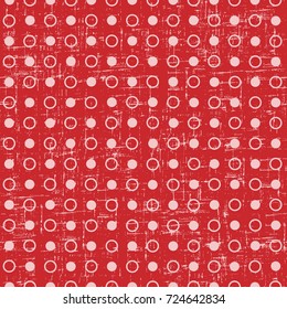 Abstract Geometric Retro Seamless Polka Dot  Red  Background. Vector Illustration
