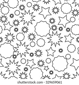 Abstract geometric retro seamless star background. Vector illustration.