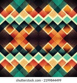 abstract geometric retro shape and colorful square and triangle  pattern background modern art illustration.