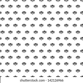Abstract Geometric Retro Texture. Seamless pattern. Floral lightning ornament. Black and white background