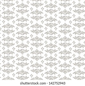 Abstract Geometric Retro Texture. Seamless pattern. Floral lightning ornament. Black and white flower background