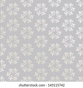 Abstract Geometric Retro Texture. Seamless pattern. Floral lightning ornament. Black and white flower background