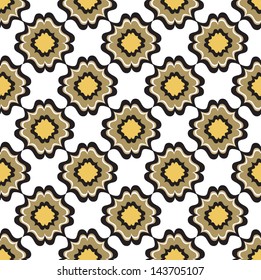 Abstract Geometric Retro Texture. Seamless pattern. Floral lightning ornament. Lacy vintage background