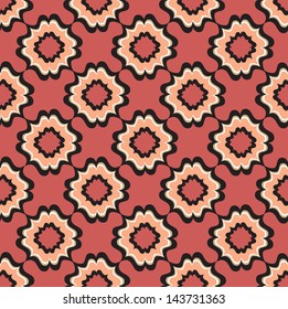 Abstract Geometric Retro Texture. Seamless pattern. Floral lightning ornament. Lacy vintage background