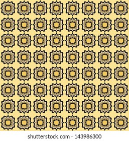 Abstract Geometric Retro Texture. Seamless pattern. Floral lightning ornament. Lacy vintage background