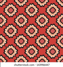 Abstract Geometric Retro Texture. Seamless pattern. Floral lightning ornament. Lacy vintage background