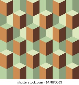 Abstract Geometric Retro Three Dimension Background Pattern For Design