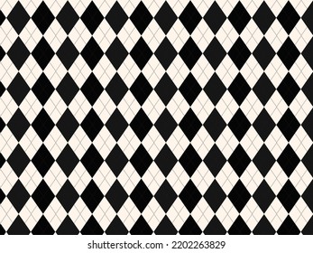 Abstract geometric Rhomb pattern used for wallpaper, diamond pattern fills, web page background. traditional ornament for fashion textile, cloth, rhombus black and white background.