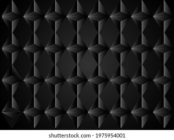 Abstract Geometric Rhombus Pattern Background In Black Color.