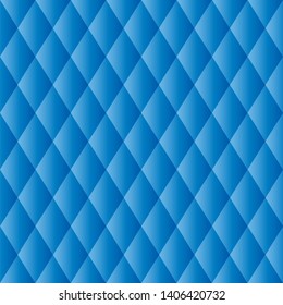 Abstract geometric rhombus pattern. Seamless vector background in blue colors. Rhombus gradient texture, modern, stylish, luxury, 3d. For web, backdrop, wallpaper, fabric, tile, print, wrapping paper.