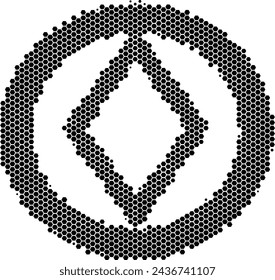 Abstract geometric rhombus pattern within concentric circle.