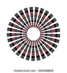 Abstract geometric rotation pattern. Circle design. Vector art.
