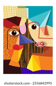 Abstract geometric, rough, shapes and tectures hand drawn vector illustration background. Aesthetic collage design for wall art, print, decoration, poster and cards.
