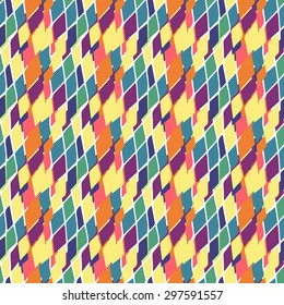 Abstract geometric rough spotty rhombus
seamless pattern. Modern repeating background texture.