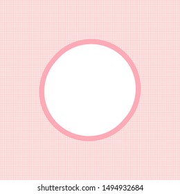 Abstract geometric round frame on squared color background. Template design for invitation, poster, card, postcard. Holiday card or congratulation. 