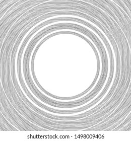 Abstract geometric round frame on white background. Template design for invitation, poster, card, postcard. Holiday card or congratulation. Black and white illustration.