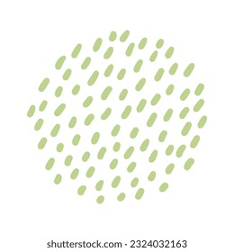 Abstract geometric round shape, dots, strokes texture hand drawn illustration. Sketchy style design, isolated vector. Kids print element, background, backdrop with pattern, childish doodles, scribbles