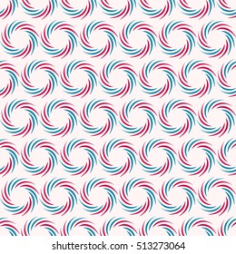 Abstract geometric round shapes color pattern. Spiral element. Concentric swirling shapes with lines rotating inwards. Vector background.