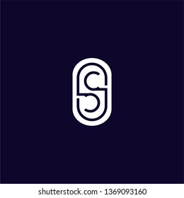 abstract geometric rounded circle CC logo letters design concept