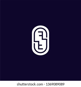 abstract geometric rounded circle FF logo letters design concept