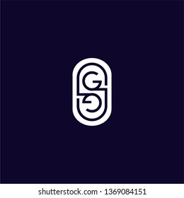 abstract geometric rounded circle GG logo letters design concept